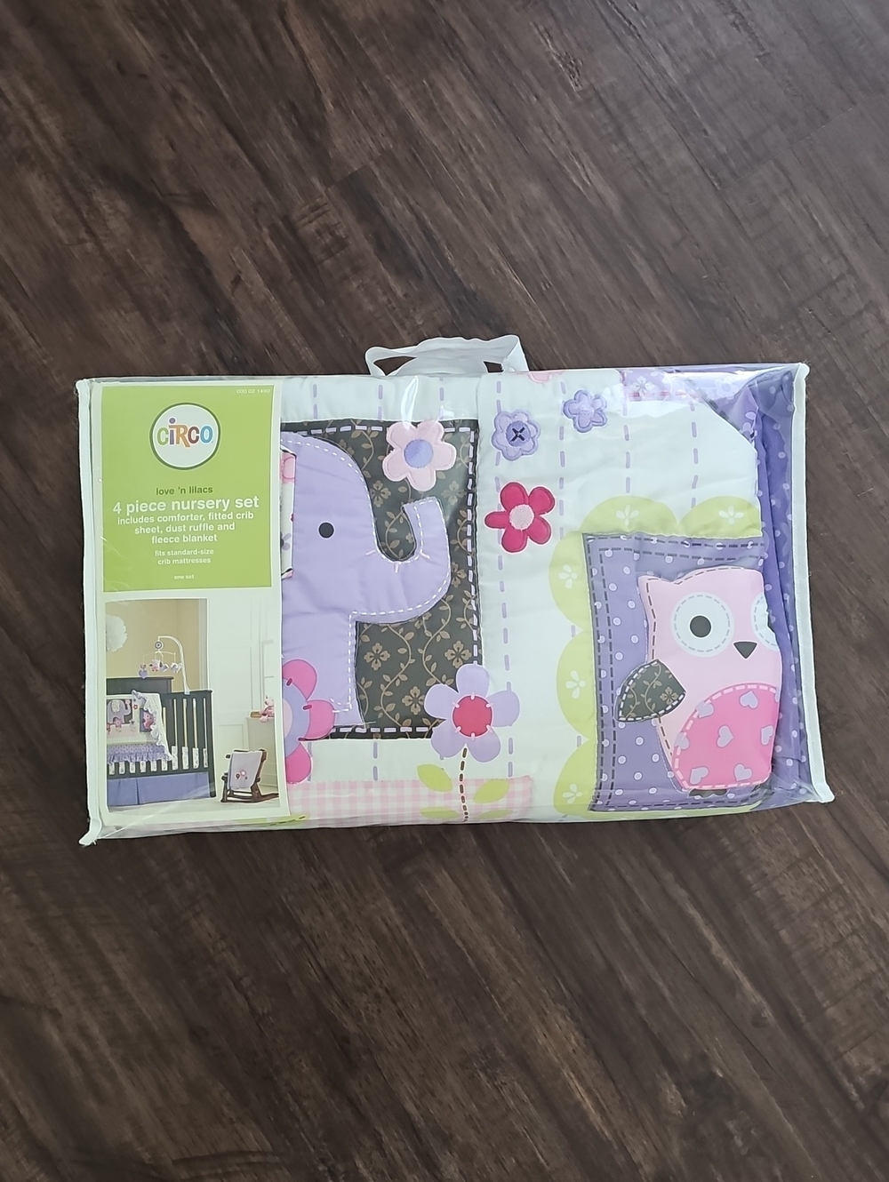 Circo Pink Purple & Green Elephant and Owl Nursery Bedding Set